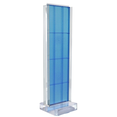 Azar Displays Two-Sided Pegboard Floor Display w/ C-Channel Sides On a Square Studio Base 700778-BLU